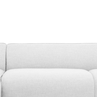 3 Seater Left Chaise Fabric Sofa - Light Texture Grey