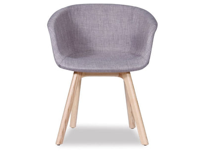 Lonsdale Arm Chair - Natural - Grey Fabric