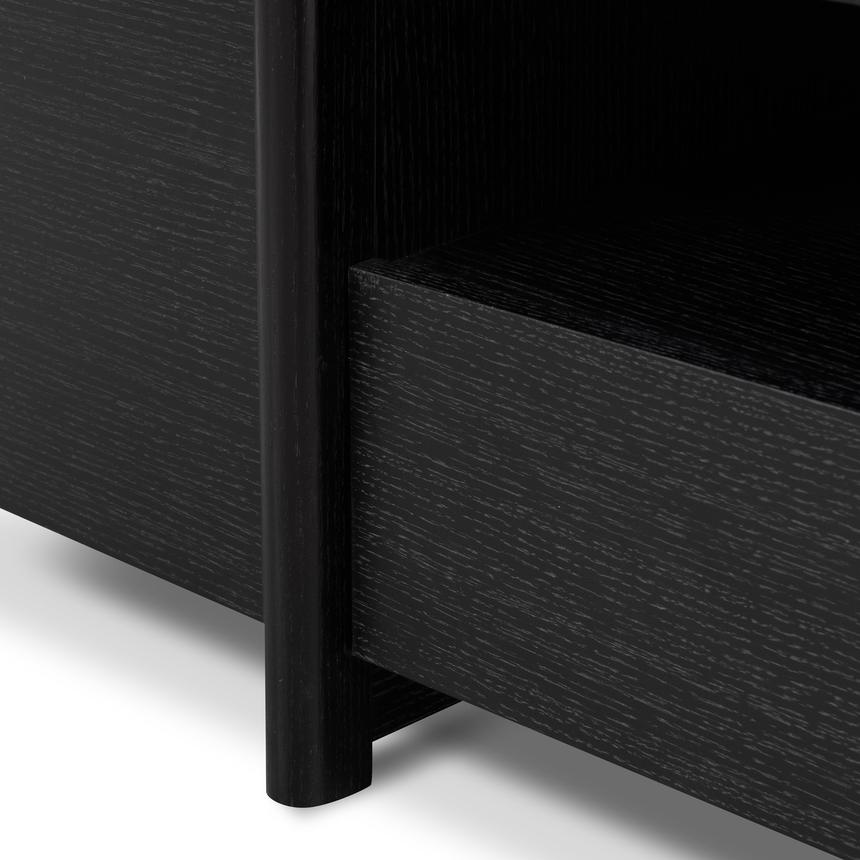 Lowline 2.1m Entertainment TV Unit Black Oak Timber Legs House of