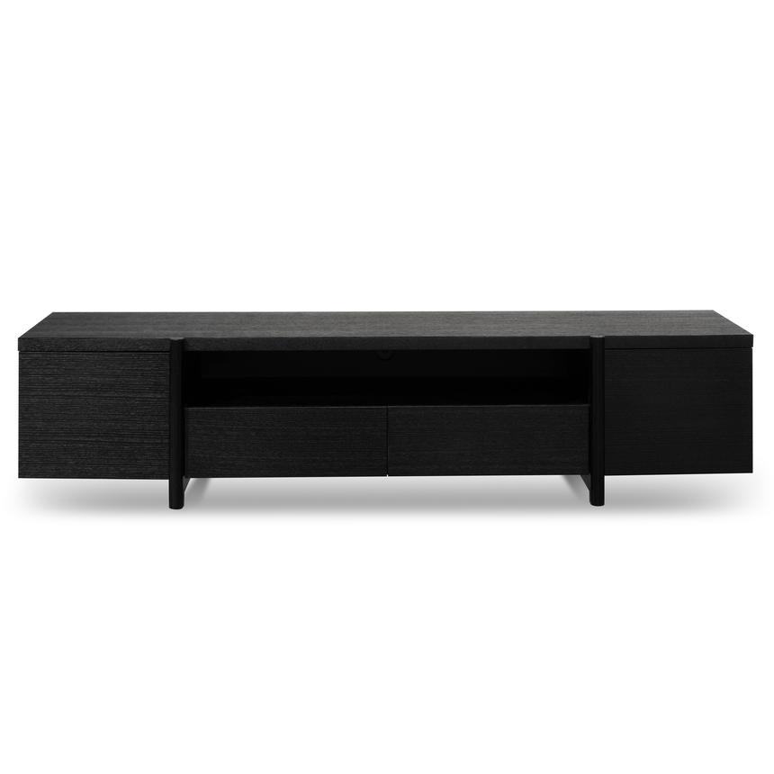 Lowline 2.1m Entertainment TV Unit Black Oak Timber Legs House of