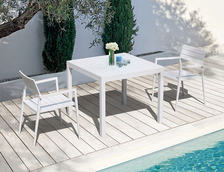 Halki Table - Outdoor - 90cm x 90cm - White