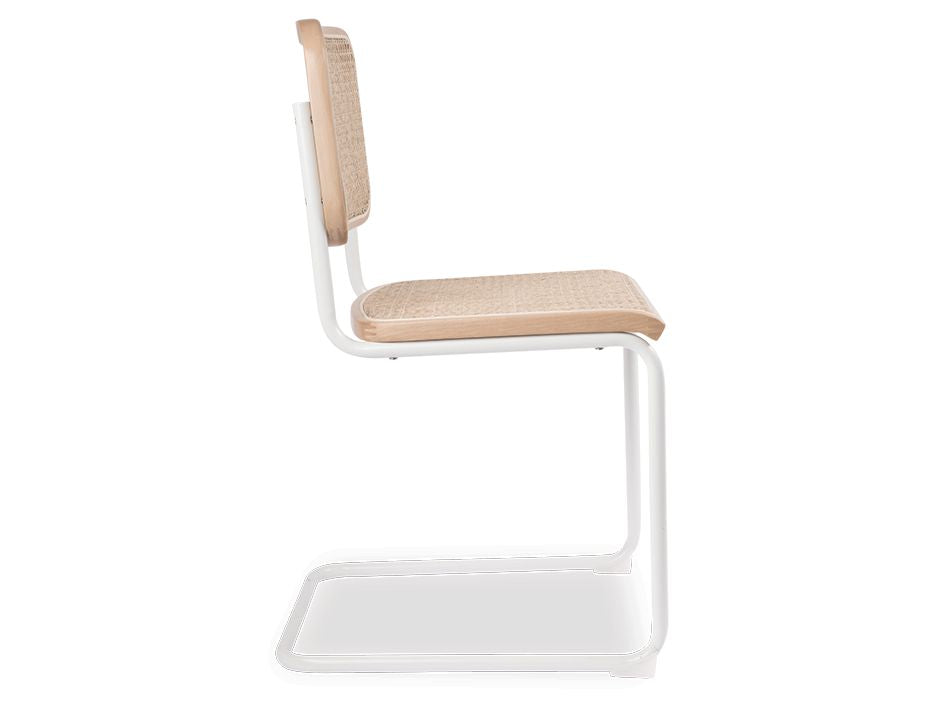 Calibre Chair - White with Natural Cane